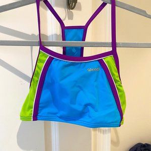 Blue, Lime, and Purple Bikini Set